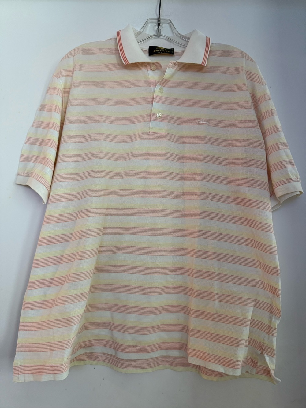 Longchamp Paris Vintage Striped Retro Polo Shirt Size 52 US Large